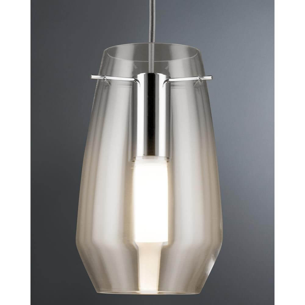 URail 2Easy Schirm Vento Klar max. 50W - eleganter Glas-Pendelleuchten-Schirm für blendfreies Licht im Essbereich.
