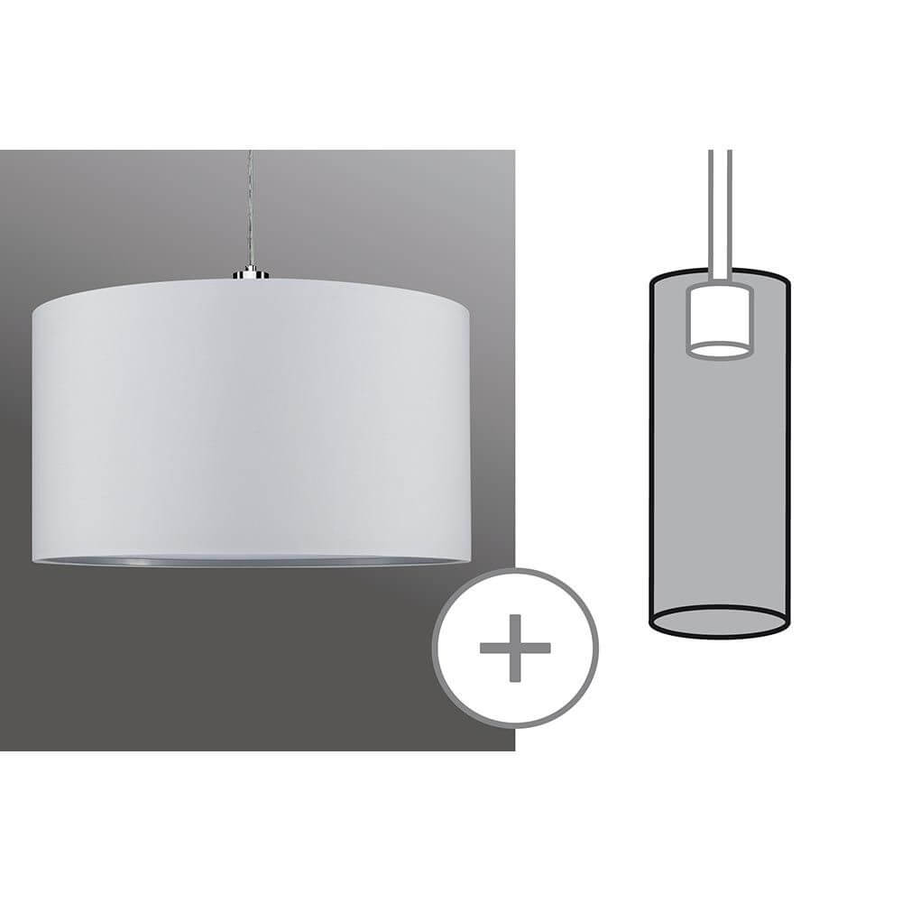 URail 2Easy Stoffschirm Tessa Weiß max. 50W Ø 45cm mit Pendeloption für stilvolle Beleuchtung.