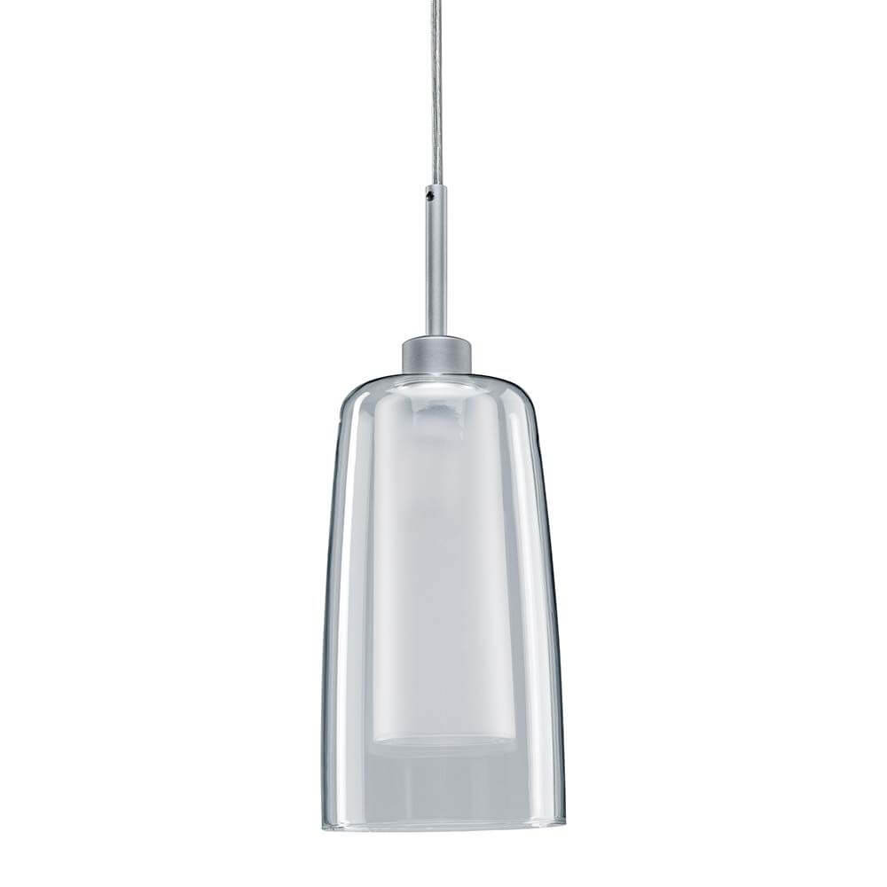 URail LED Pendulum Arido II 1x5W GU10 Klar Satin Glas - elegante Pendelleuchte aus hochwertigem Glas