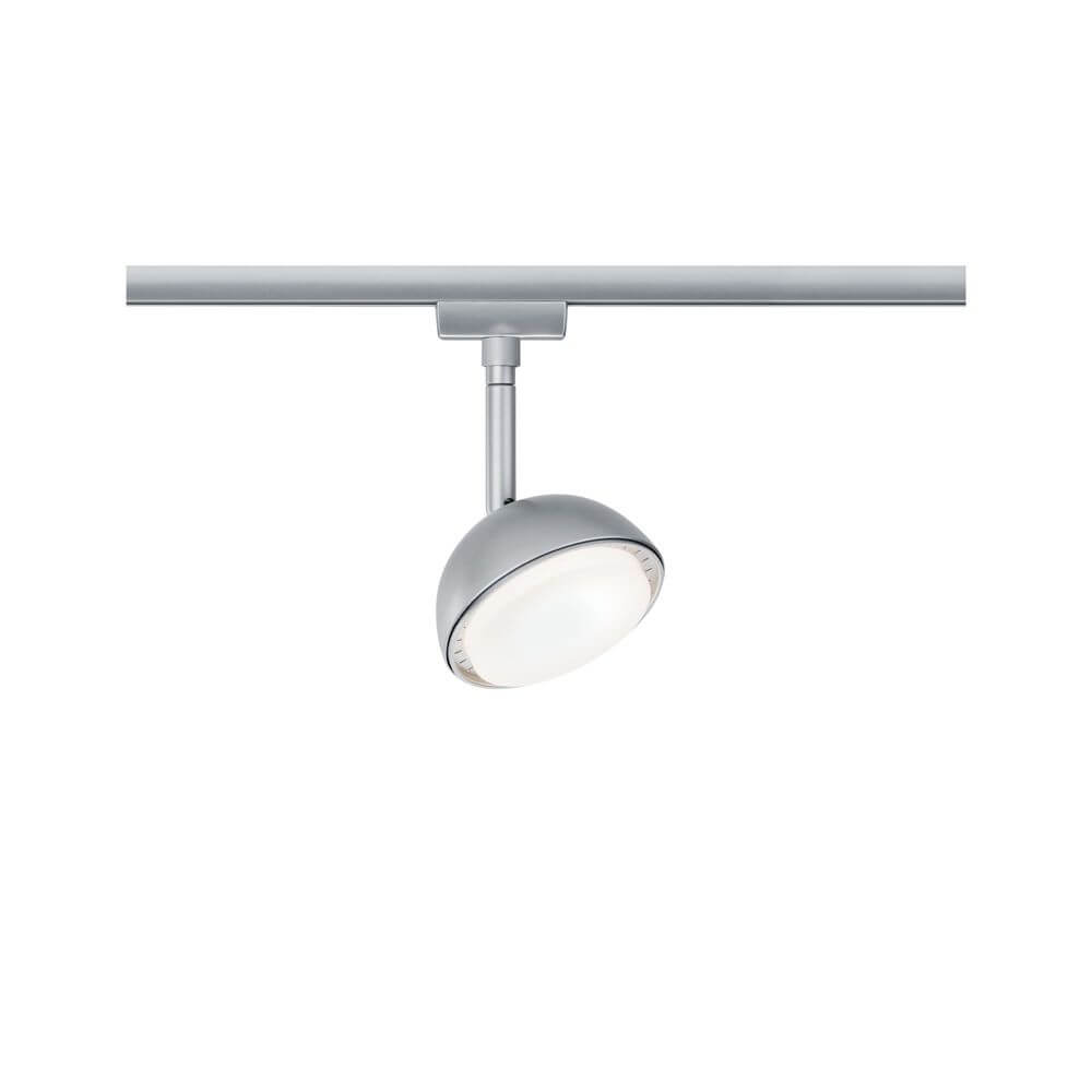 URail LED Spot Hemi Chrom auf Schiene, moderne LED-Deckenleuchte für effiziente Raumausleuchtung.