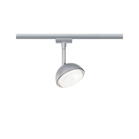 URail LED Spot Hemi Chrom auf Schiene, moderne LED-Deckenleuchte für effiziente Raumausleuchtung.