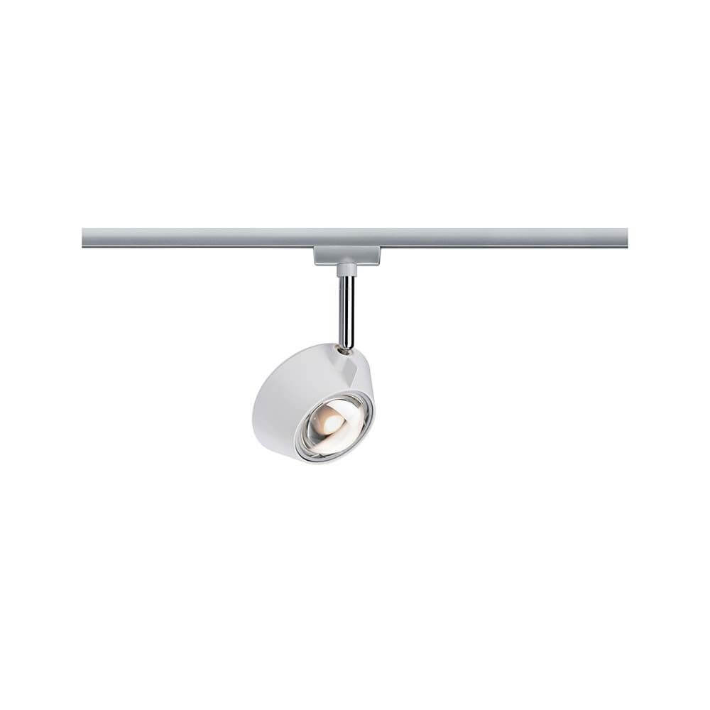 URail LED Spot Sabik 13W Dimmbar Weiß an einer Schiene montiert, strahlendes Licht und elegantes Design.