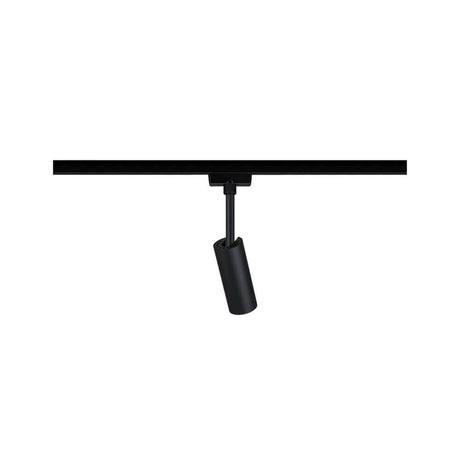 URail LED-Spot Tubo 5W Schwarz Matt 3000K Metall/Kunststoff an URail Schiene montiert.