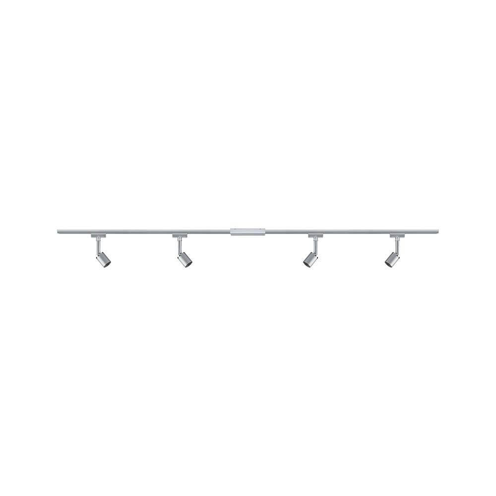 URail Schienensystem-Set Pure II 4-flammig Chrom mit 4 Spots und Schiene, ideal für flexibles Lichtdesign.