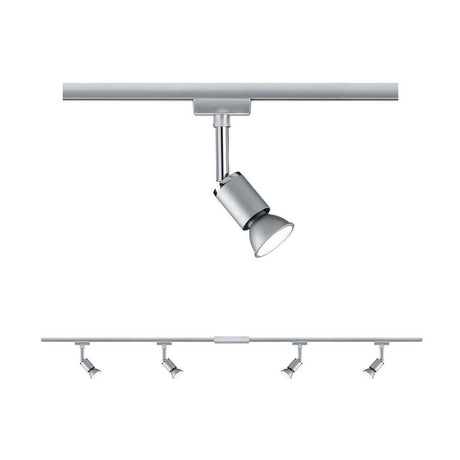 URail Schienensystem-Set Pure II 4-flammig Chrom mit 4 Spots und Schiene.