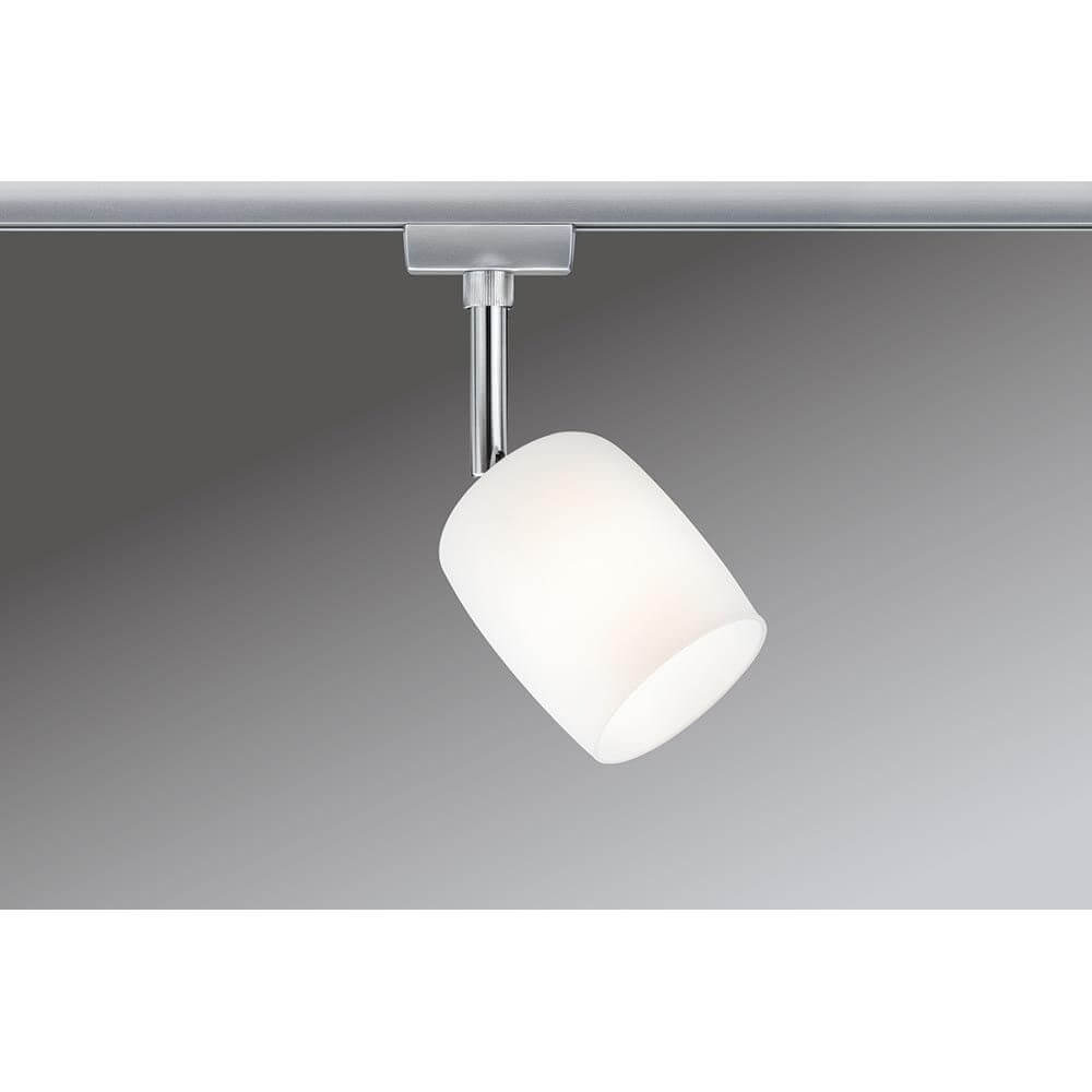 URail Spot Blossom Satin G9 mit dekorativem Glasschirm für blendarmes Licht und flexibler Leuchtmittelwahl.