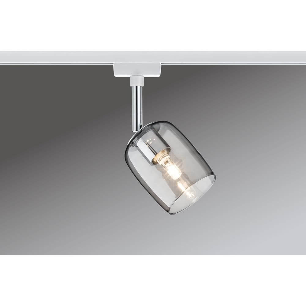 URail Spot Blossom Weiß Rauch G9 mit dekorativem Glasdesign für blendfreies Licht.