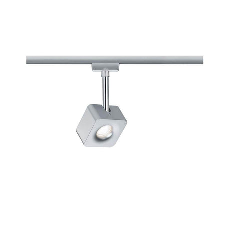 URail Spot Cube 1x8W dimm2warm in Chrom-Matt, ideal für Wandbeleuchtung und dimmbare Lichtqualität.