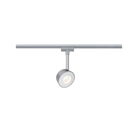 URail Systems Spot Pellet 1x4W Weiß Dimmbar an einer Schiene mit blendarmem Design.