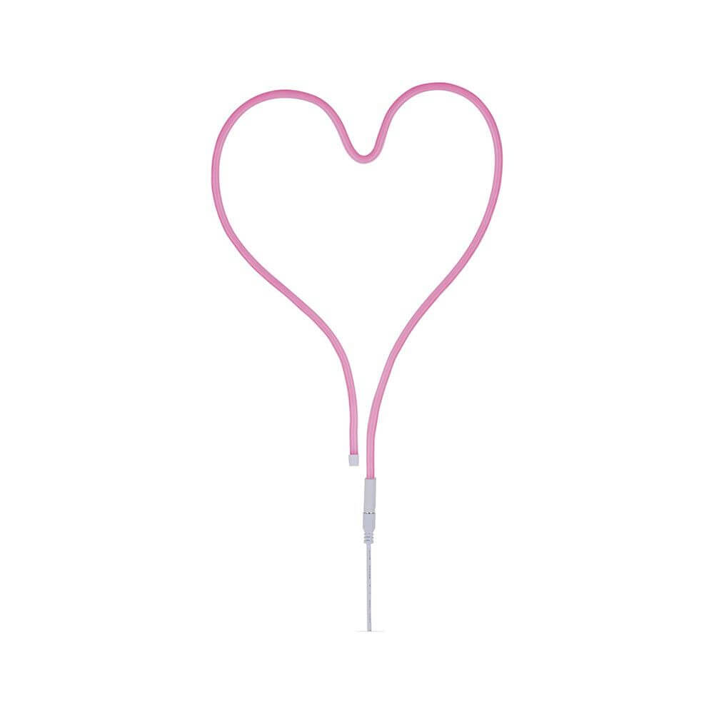 USB-LED Strip Neon 1m Colorflex Pink in Herzform, biegsam und gleichmäßig leuchtend, Ideal für kreative Lichtgestaltung.