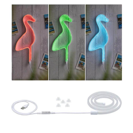 USB-LED Strip Neon Colorflex RGB 1m in verschiedenen Farben als dekorative Lichtquelle.
