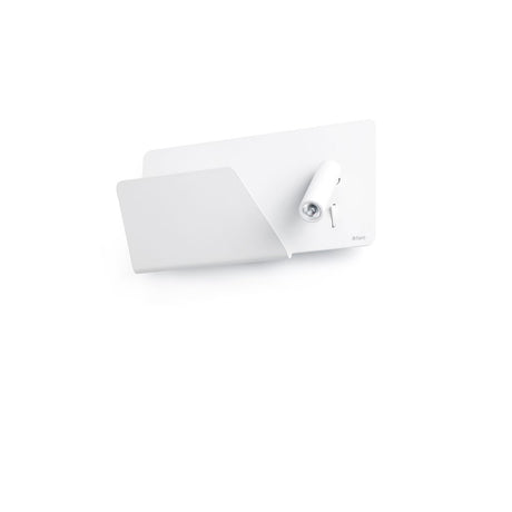 USB Wandleuchte SUAU mit linken LED-Lesespot Weiß, moderne Wandlampe mit Leselicht in Weiß.