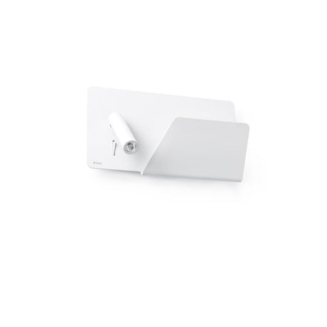 USB Wandleuchte SUAU mit rechten LED-Lesespot Weiß auf weißem Hintergrund.