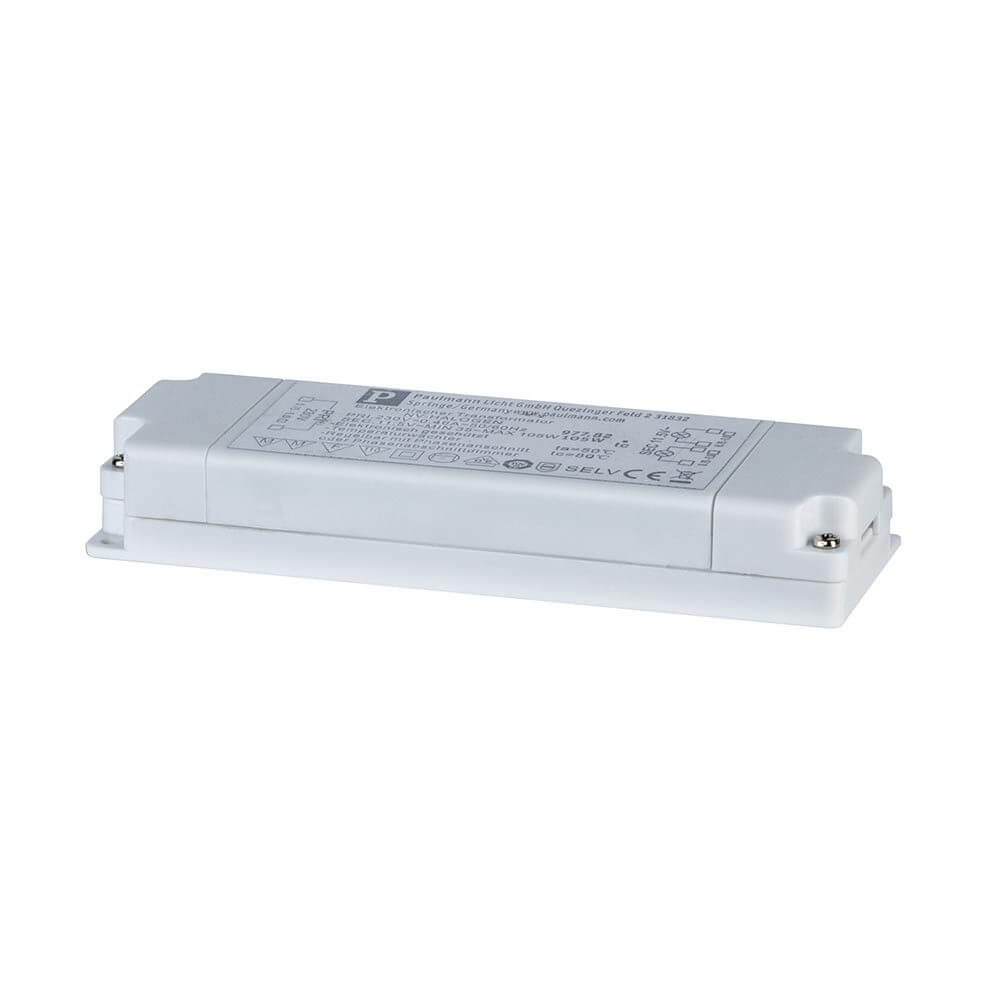 VDE Flat Elektroniktrafo 35-105W 12V 105VA Weiß in flacher Bauweise für abgehängte Decken.