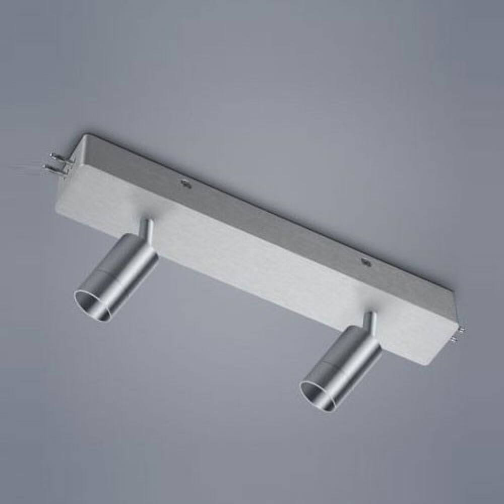 VIGO System 2er Strahlermodul und Mittelgehäuse Alu-matt, modernes LED-Strahlermodul in Aluminium-Oberfläche.