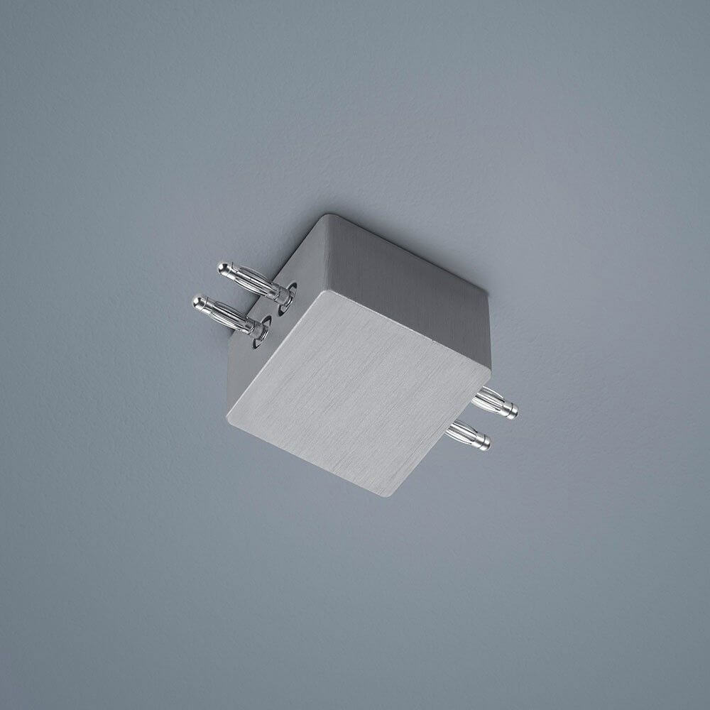 VIGO System Linienverbinder Alu-matt in minimalistischer Bauform auf grauem Hintergrund.