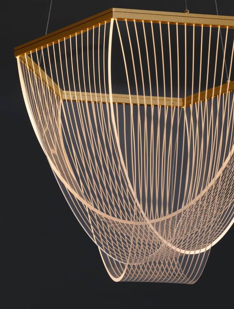 Valentin LED Pendelleuchte 3000K Gold - elegante Hängelampe mit modernem Design und Dimmoption.