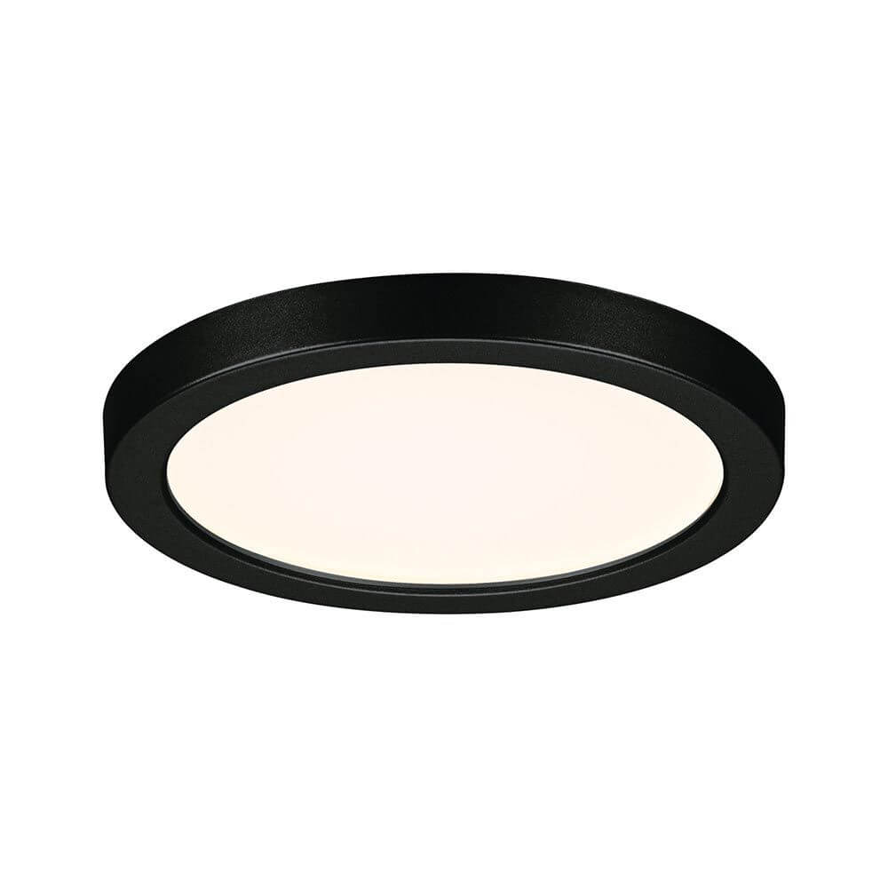 VariFit LED Einbaupanel Areo Panel Rund Schwarz IP44 mit warmweißem Licht für Wohnräume.