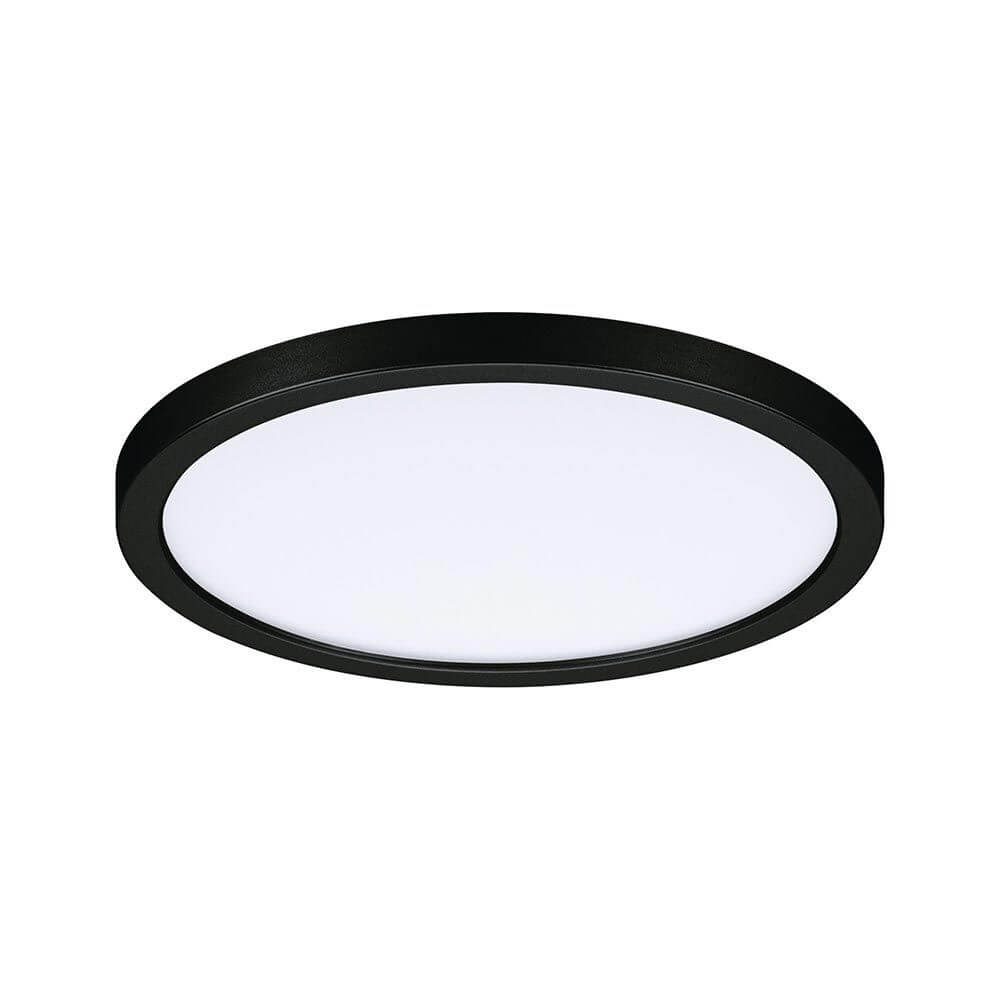 VariFit LED Einbaupanel Areo Rund Schwarz, runde schwarze Deckenleuchte mit warmweißem Licht, ideal für Wohnräume.