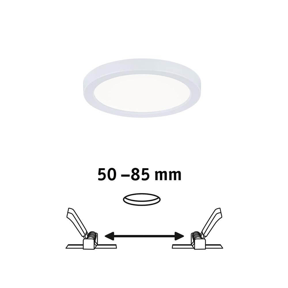 VariFit LED Einbaupanel Areo Rund 4000K Weiß mit flexibler Einbautechnik von 50–85 mm.