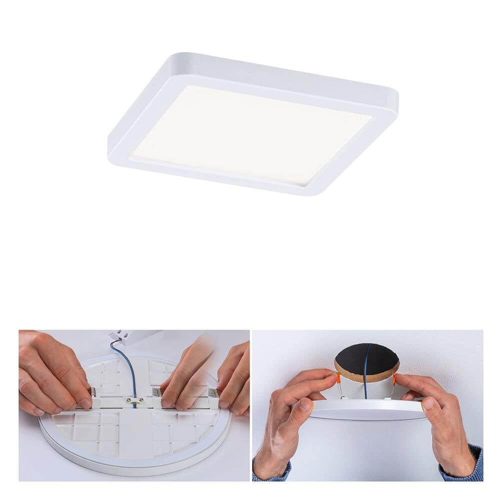 VariFit LED Einbaupanel Areo Rund in Weiß - Installationsanleitung und Produktansicht.