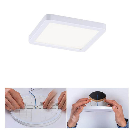VariFit LED Einbaupanel Areo Weiß in Anwendung zurinstallation und montage.