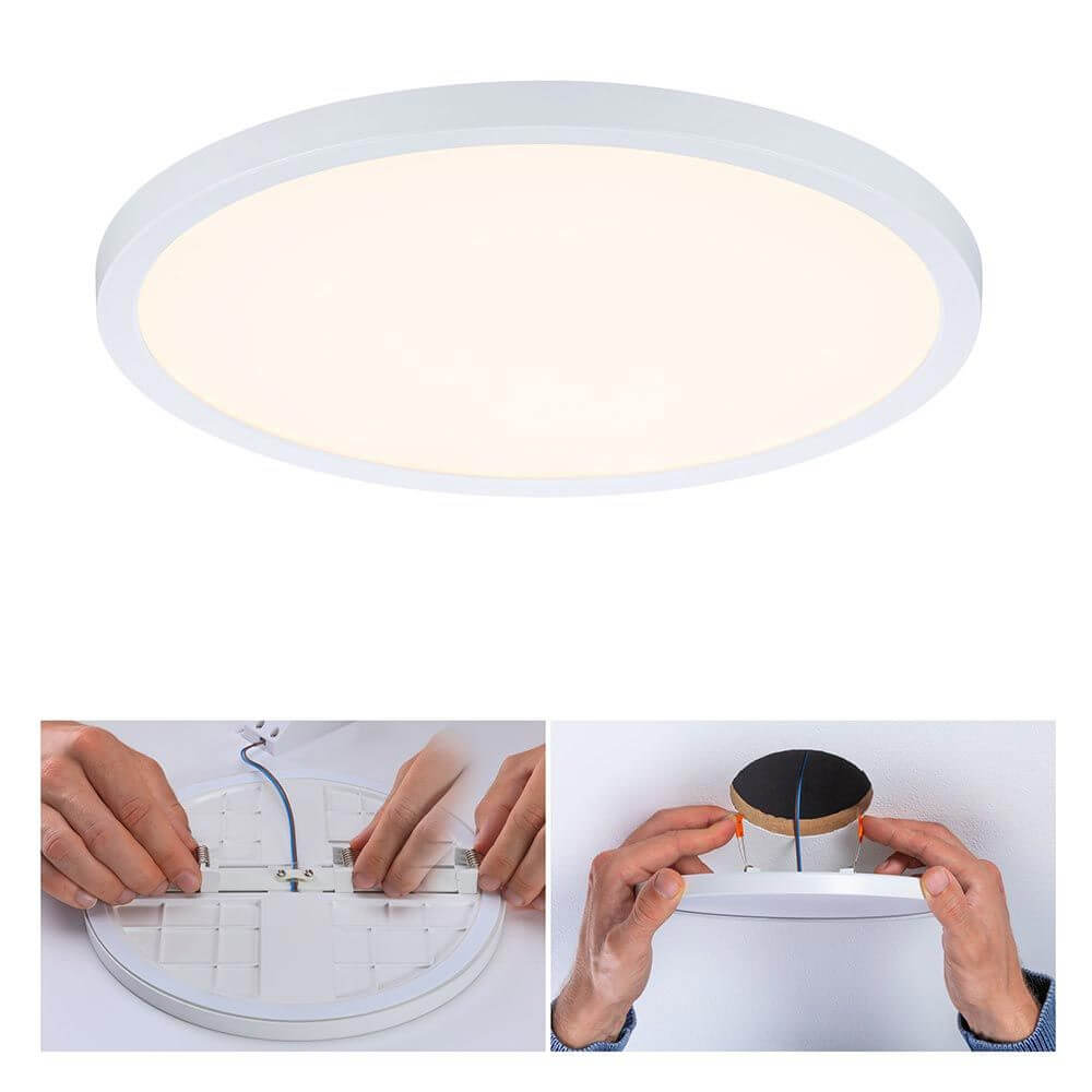 VariFit LED Einbaupanel Areo in 3-Stufen-Dimmer Ø 23cm Weiß mit Montageanleitung und flexibler Einstellung.