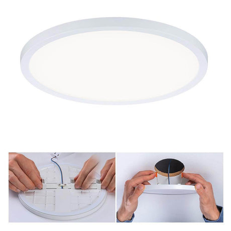 VariFit LED Areo recessed panel with 3-step dimmer Ø 23 cm IP44, round design, easy installation