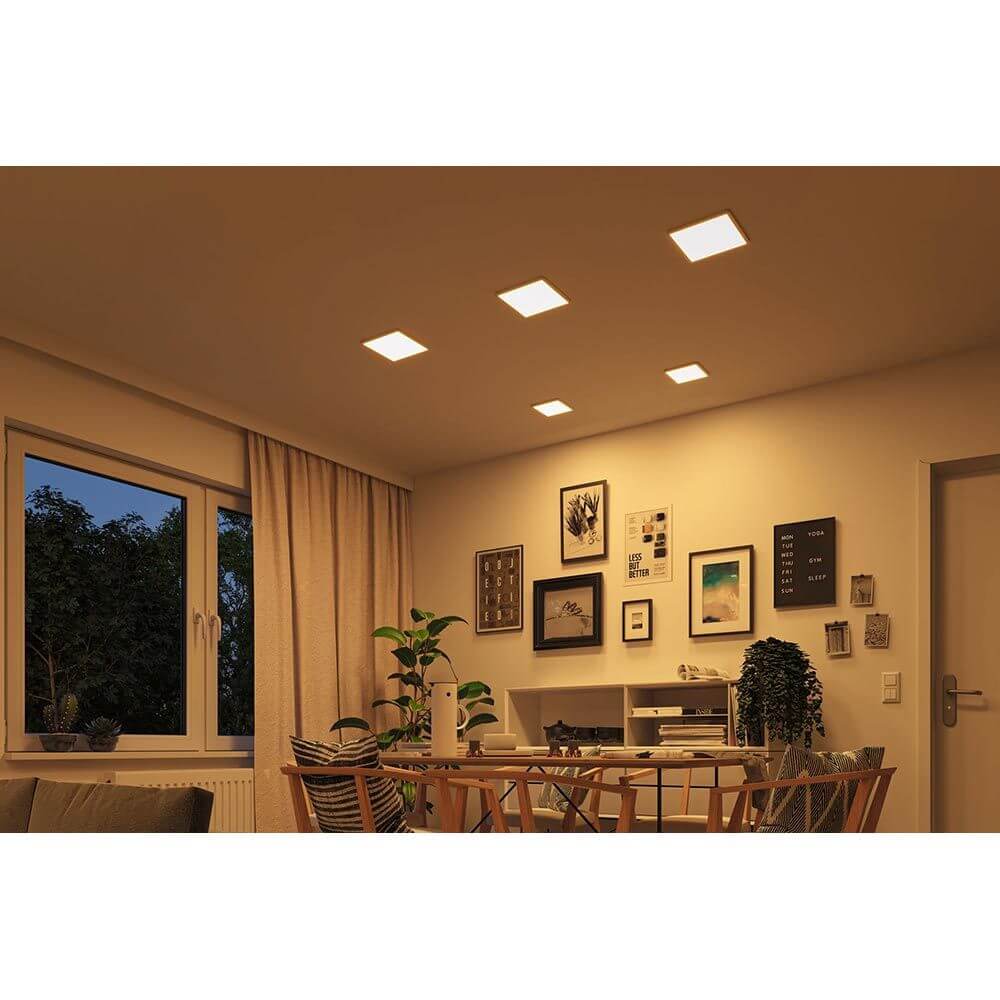VariFit LED Einbaupanel Areo Eckig 23 x 23cm Wärme-Dimmbar in modernem Wohnraum