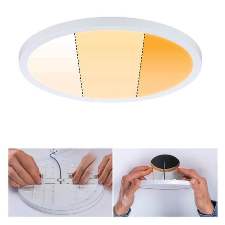 VariFit LED Einbaupanel Areo Dim-to-Warm Ø 23cm Weiß-Matt Lichtfarbe auswählen und Montageanleitung
