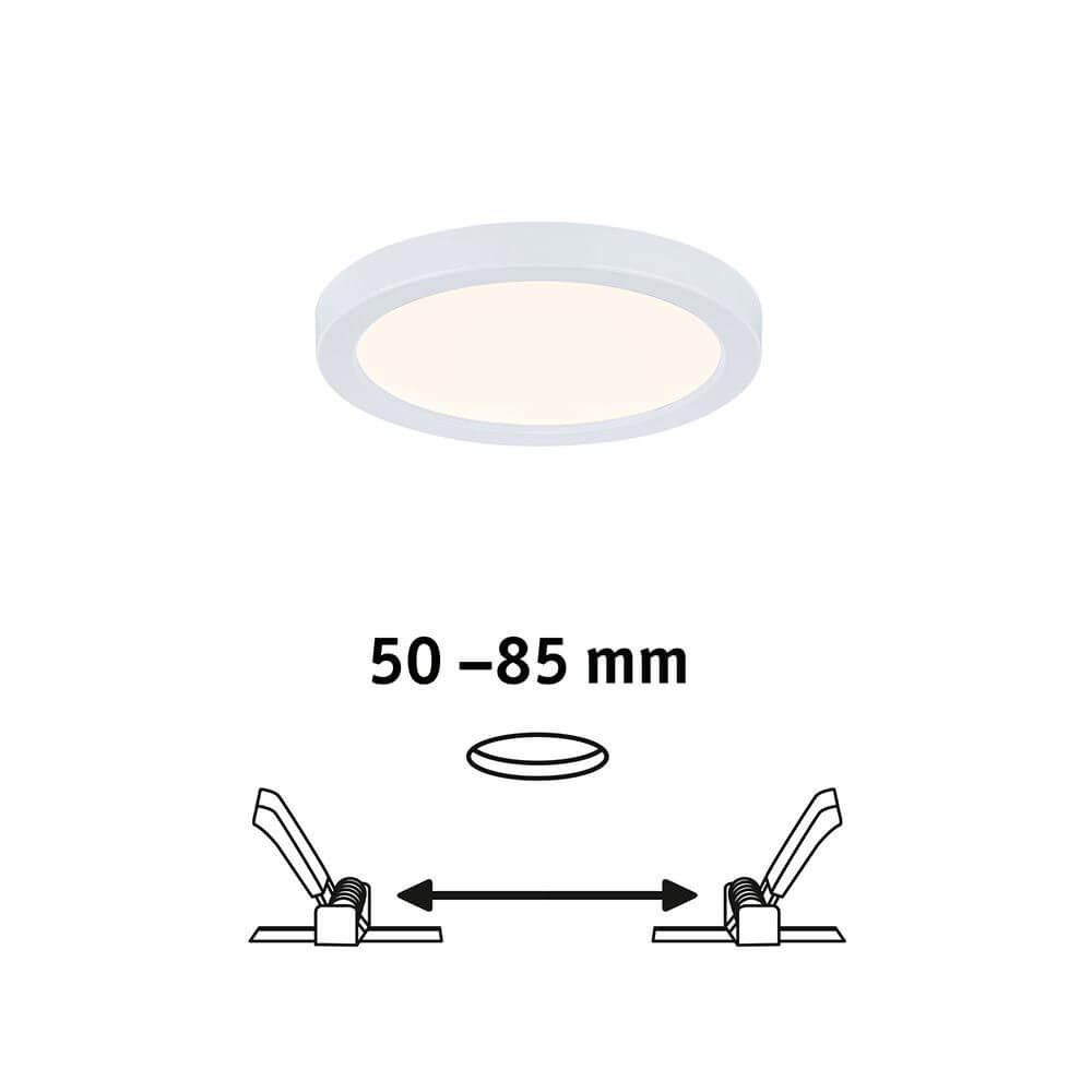 VariFit LED Einbau-Panel Areo Rund 3000K Weiß mit flexibler Einbautiefe von 50 bis 85 mm.