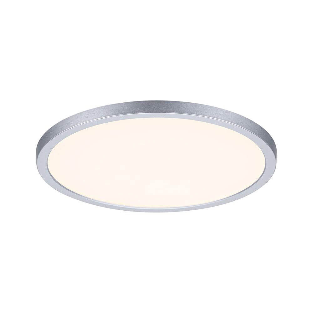 VariFit Areo LED Einbaupanel in Chrom matt, rund, 230mm, blendfreies Licht für Smart Homes.