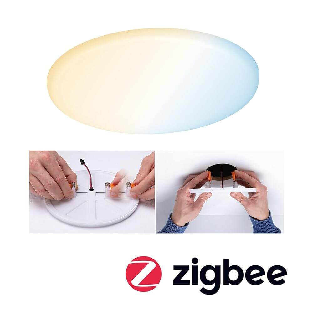 VariFit LED Einbaupanel Smart Home Zigbee Veluna Ø 18,5cm mit Montageanleitung und spritzwassergeschützten Eigenschaften