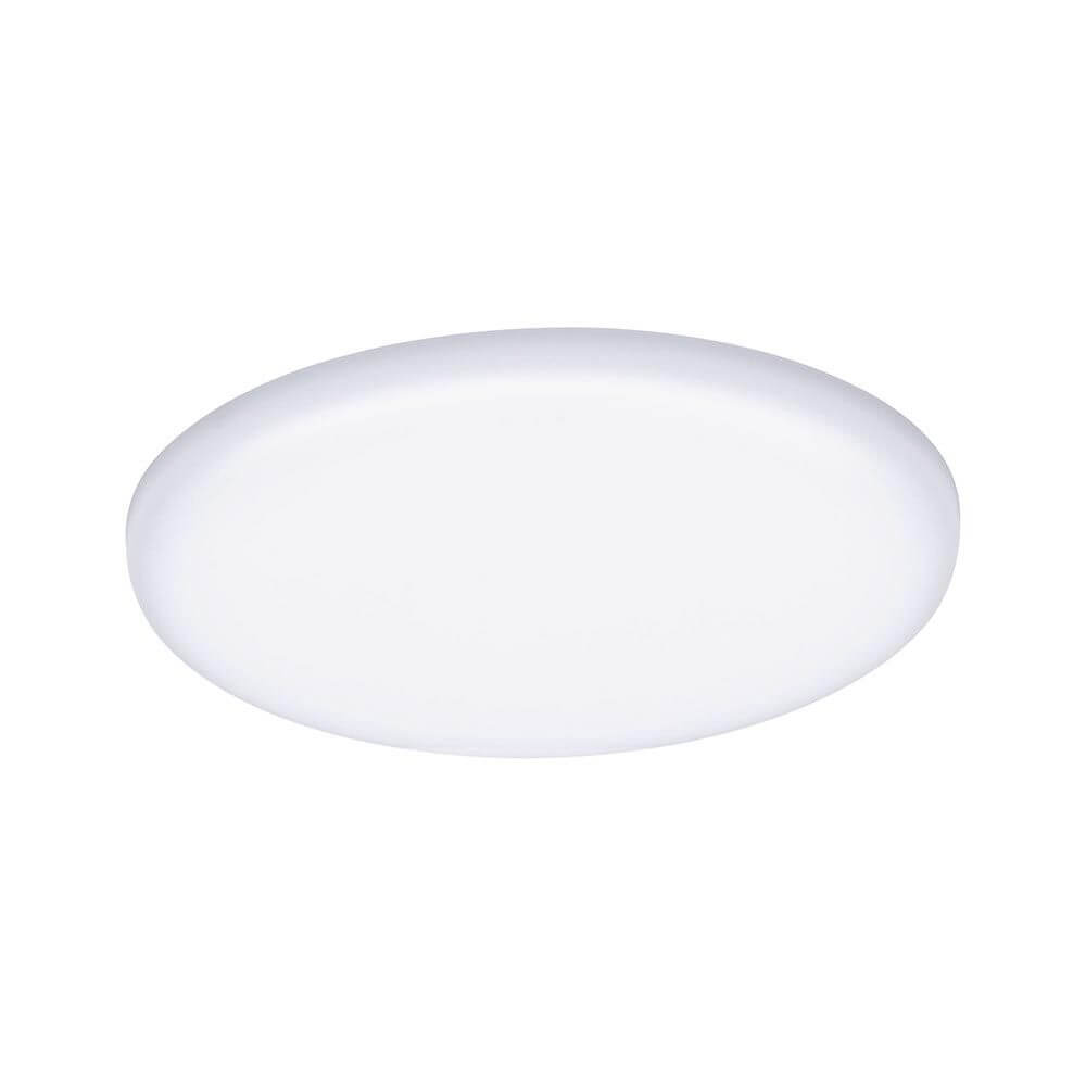 VariFit LED Einbaupanel Veluna Ø 12,5cm Rund Satin, rahmenlos, warmweißes Licht, flexible Klemmfedern.