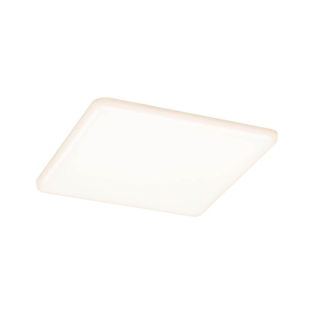 VariFit LED Decken Einbaupanel Veluna Eckig Satiniert in quadratischer Form mit warmweißem Licht.