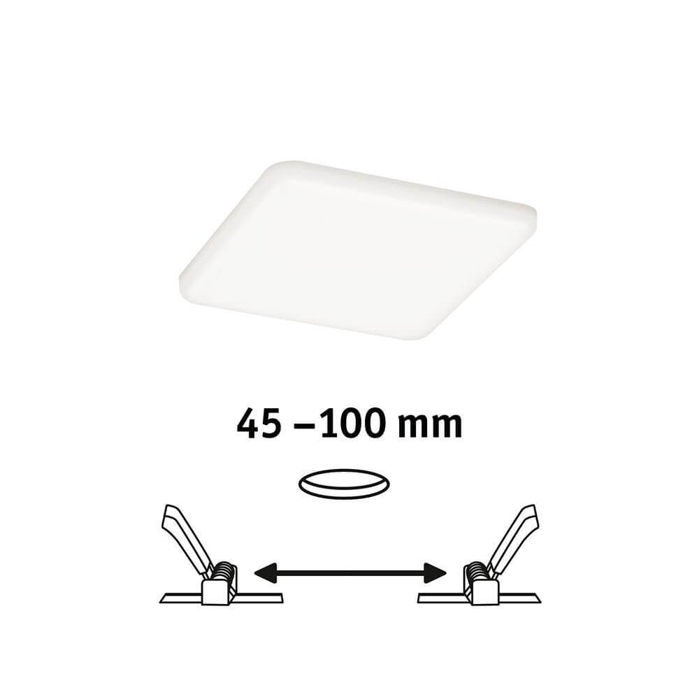 VariFit LED Einbau Wand- & Deckenpanel Veluna Satiniert, Einstellbereich 45–100 mm für flexible Montage.