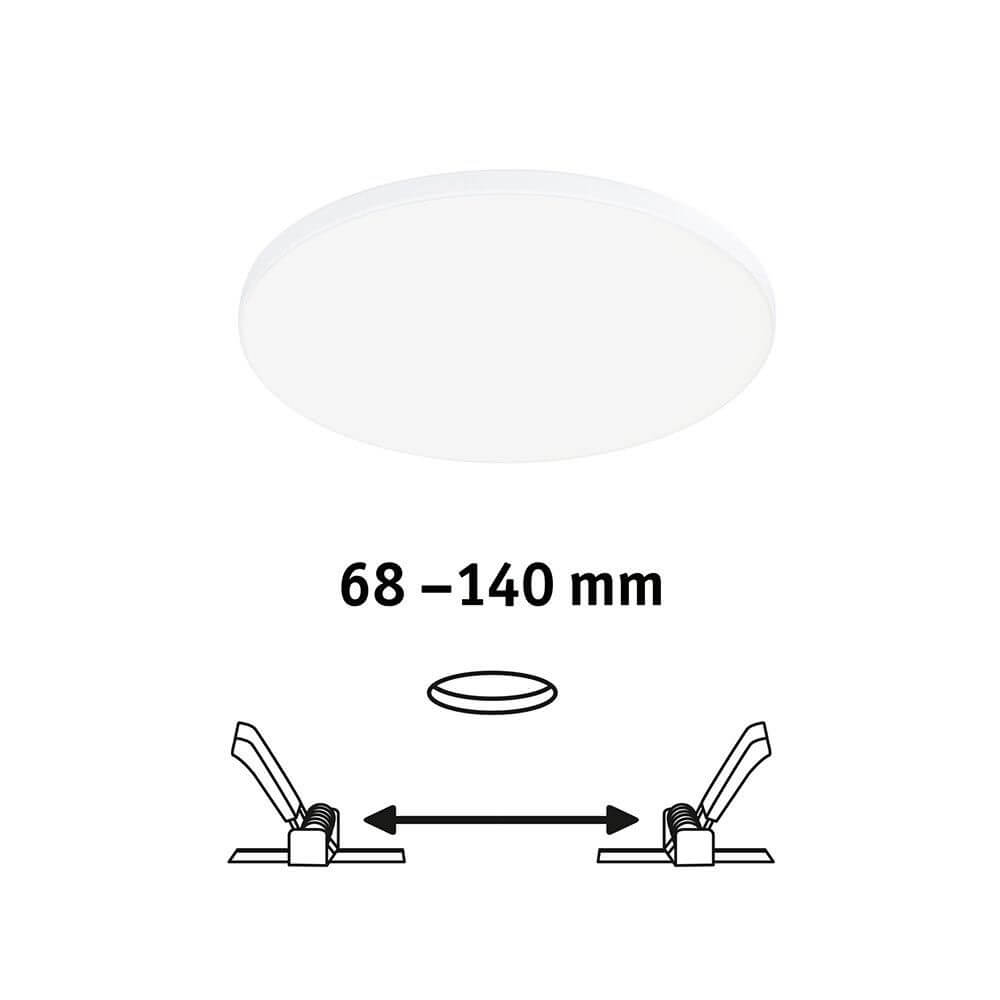 VariFit LED Einbaupanel Veluna Edge Ø 16cm Weiß Dimmbar mit Klemmfedern von 68-140 mm.