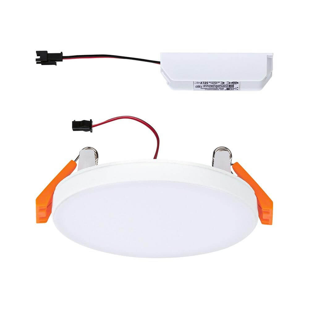 VariFit LED Einbaupanel Veluna Edge Ø 9cm in Weiß mit flexibler VariFit-Technik für einfachen Einbau.
