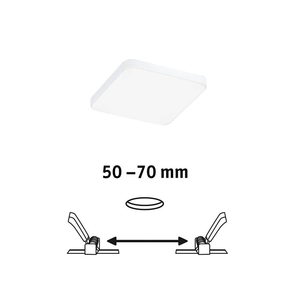 VariFit LED Einbaupanel Veluna Edge 4000K Dimmbar IP44 mit einstellbaren Klemmfedern von 50-70 mm.