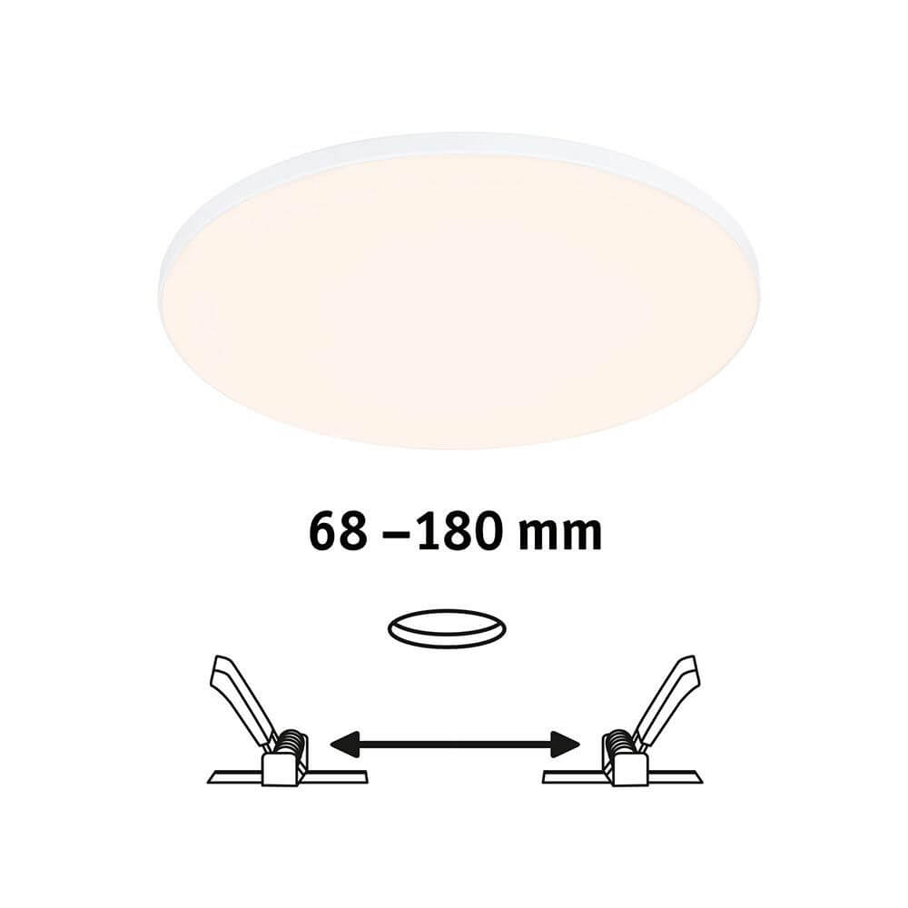 VariFit Veluna LED Einbau Deckenpanel Ø 20cm Dimmbar mit einstellbaren Klemmfedern von 68 bis 180 mm.