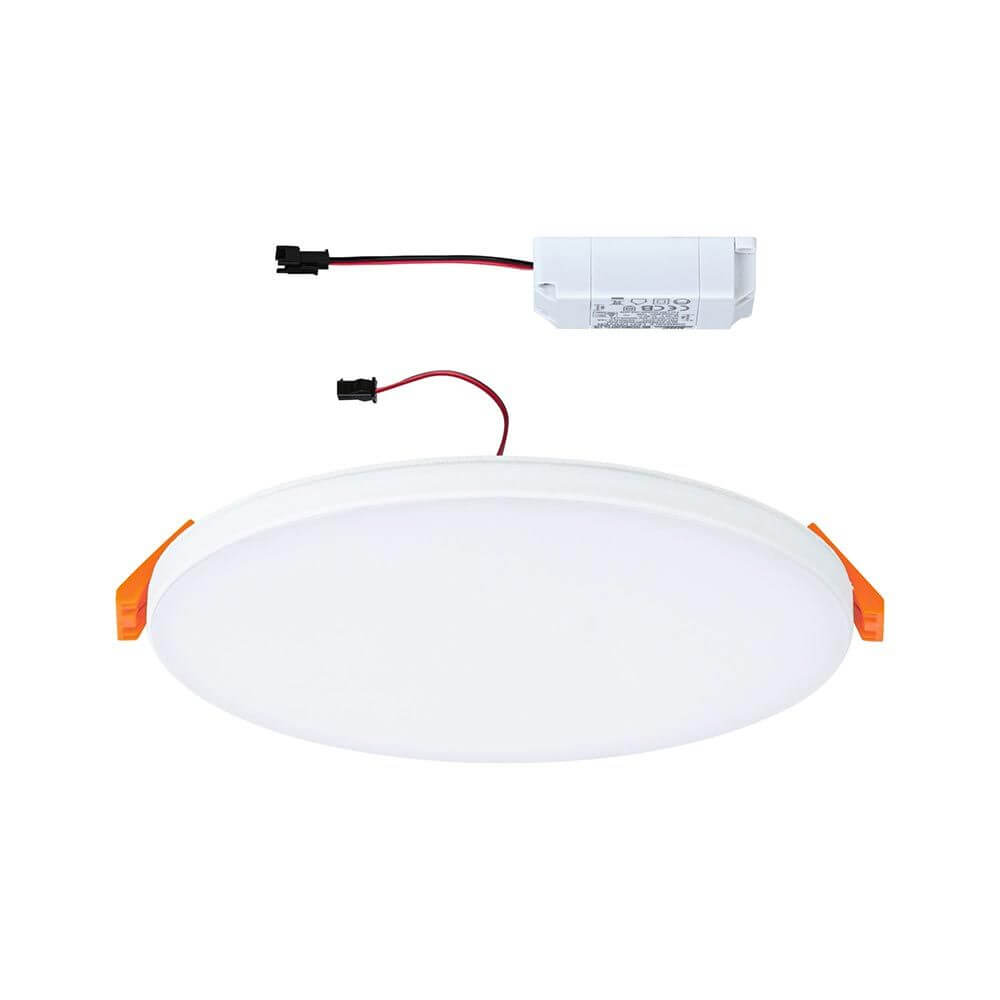 VariFit LED Einbaupanel Veluna Edge Weiß Dimmbar rundes, rahmenloses Einbaupanel 160mm 3000K mit VariFit Klemmfedern