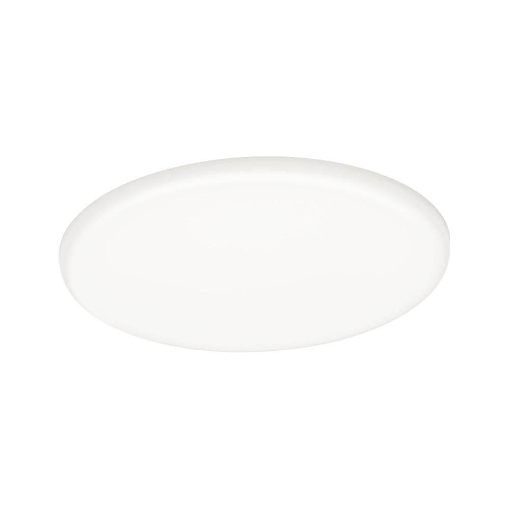 VariFit LED Einbaupanel Veluna Rund Ø 18,5cm Satin in ovaler Form, geeignet für angenehmes, neutralweißes Licht.