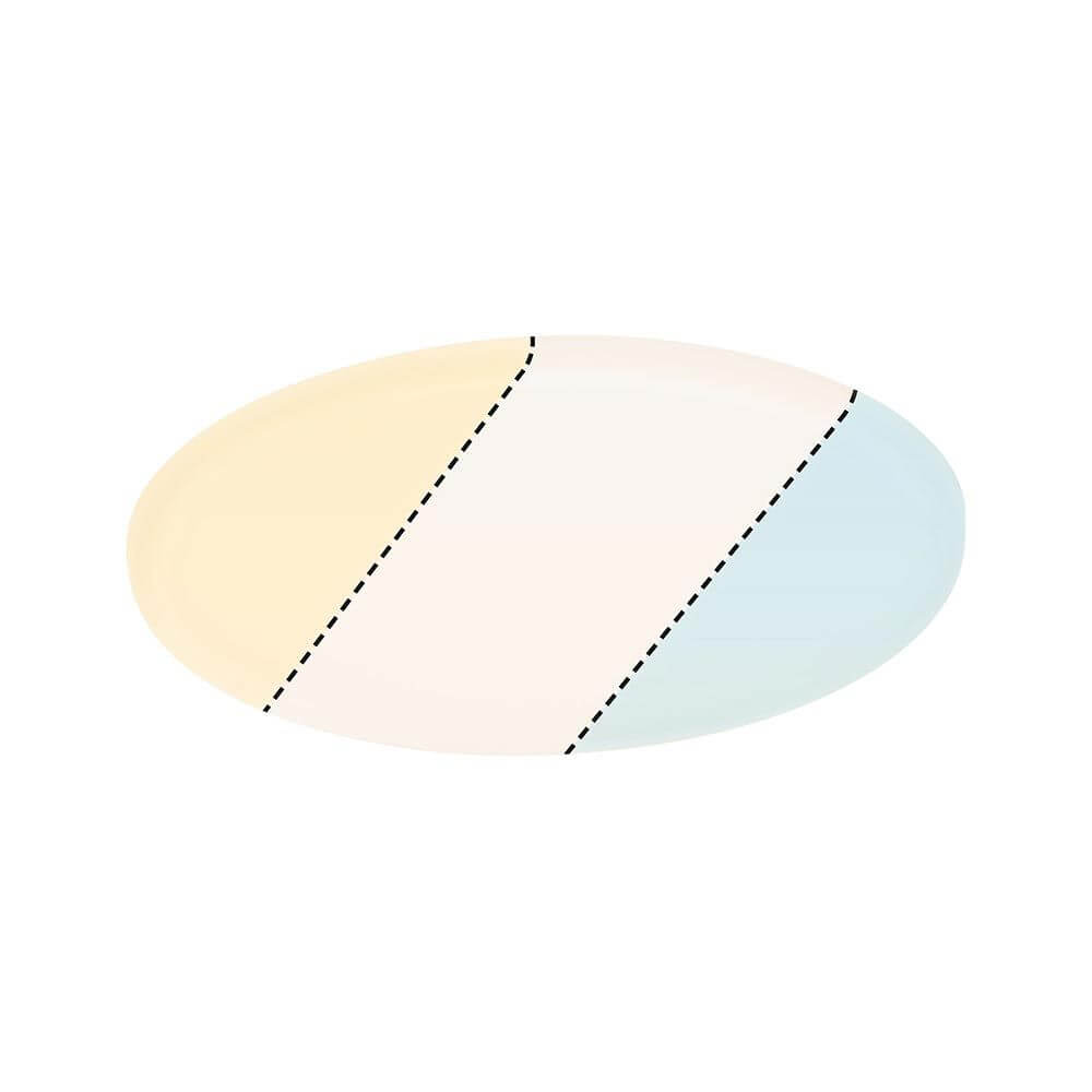 VariFit LED Einbaupanel Veluna Ø 21,5cm Weiß CCT-Switch Klar, randloses Design mit verschiedenen Farbtönen.