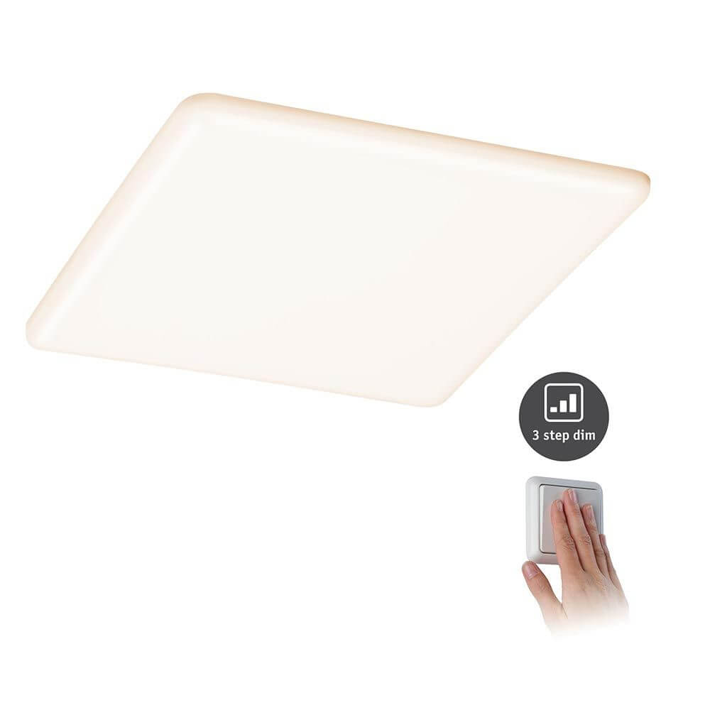 VariFit LED Einhau-Panel Veluna mit 3-Stufen-Dimmer, rahmenloses 21W Deckenpanel warmweiß mit stufenloser VariFit-Einbauhöhe und 3-step-dim