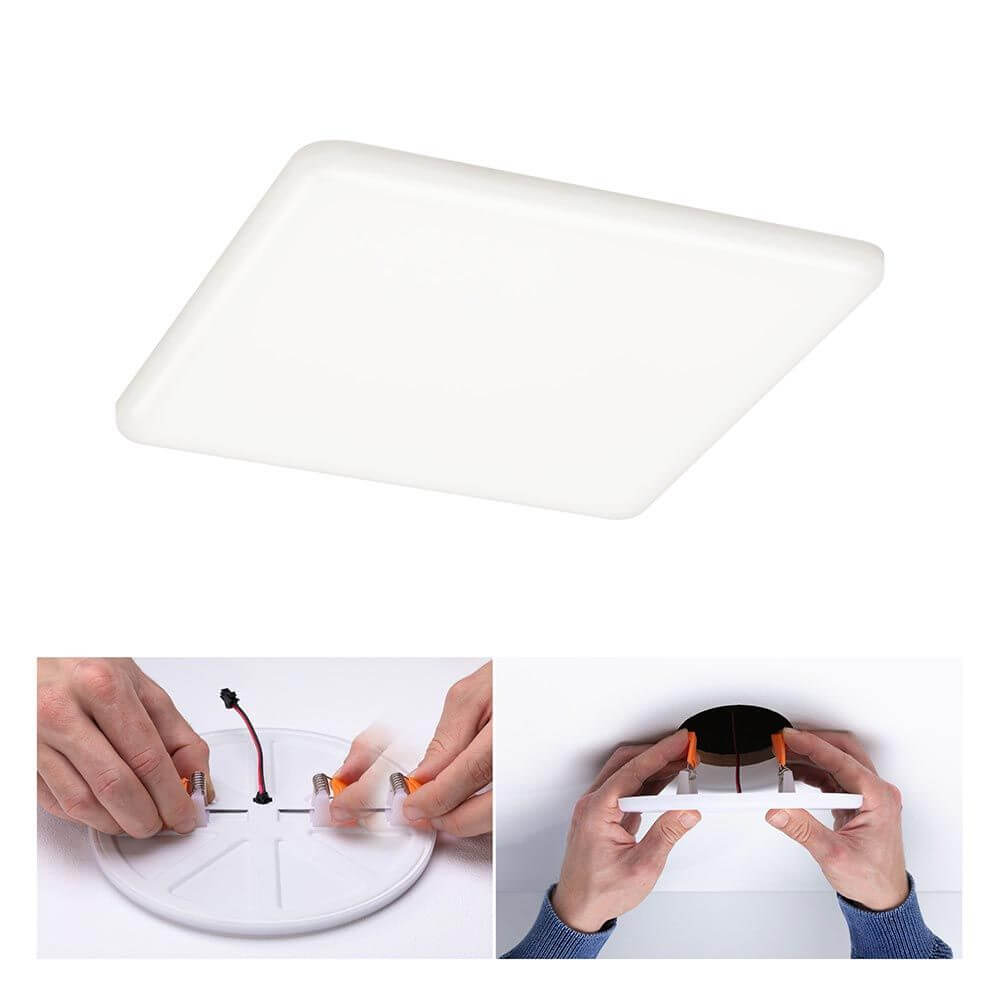 VariFit Veluna LED Einbaupanel mit 3-Stufen-Dimmer Eckig Satiniert, montagefreundlich und strahlendes Licht.