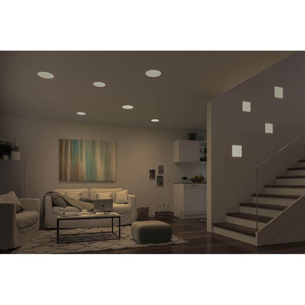 VariFit Veluna LED Einbaupanel mit 3-Stufen-Dimmer Eckig Satiniert in einem modernen Wohnraum