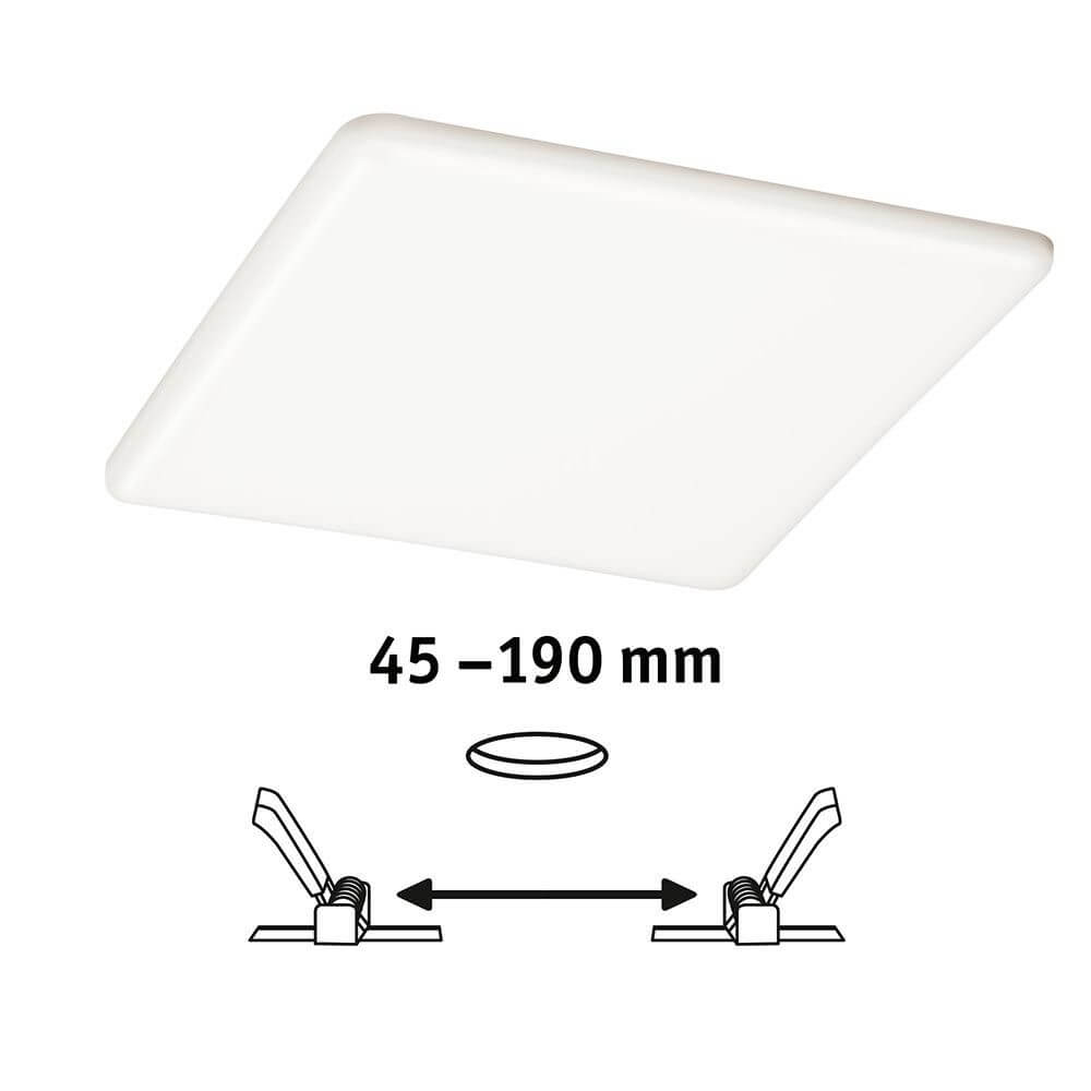VariFit LED Einbaupanel Veluna mit 3-Stufen-Dimmer Satin, 45-190 mm einstellbar.