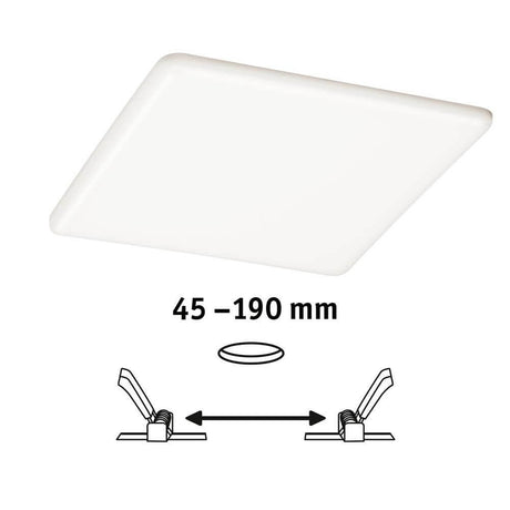 VariFit LED Einbaupanel Veluna mit 3-Stufen-Dimmer Satin, 45-190 mm einstellbar.