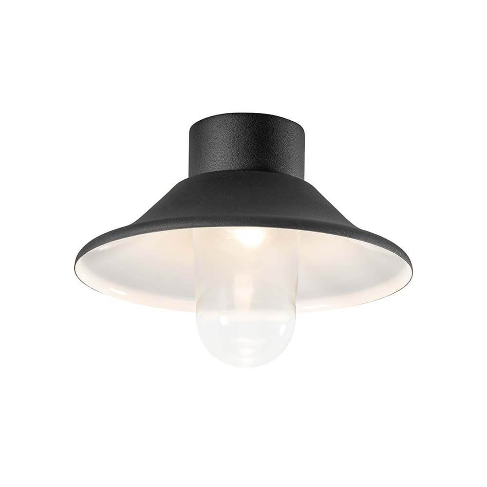 Vega LED Deckenleuchte 700lm 3000K Schwarz, klares Glas mit modernem Design und heller Beleuchtung.