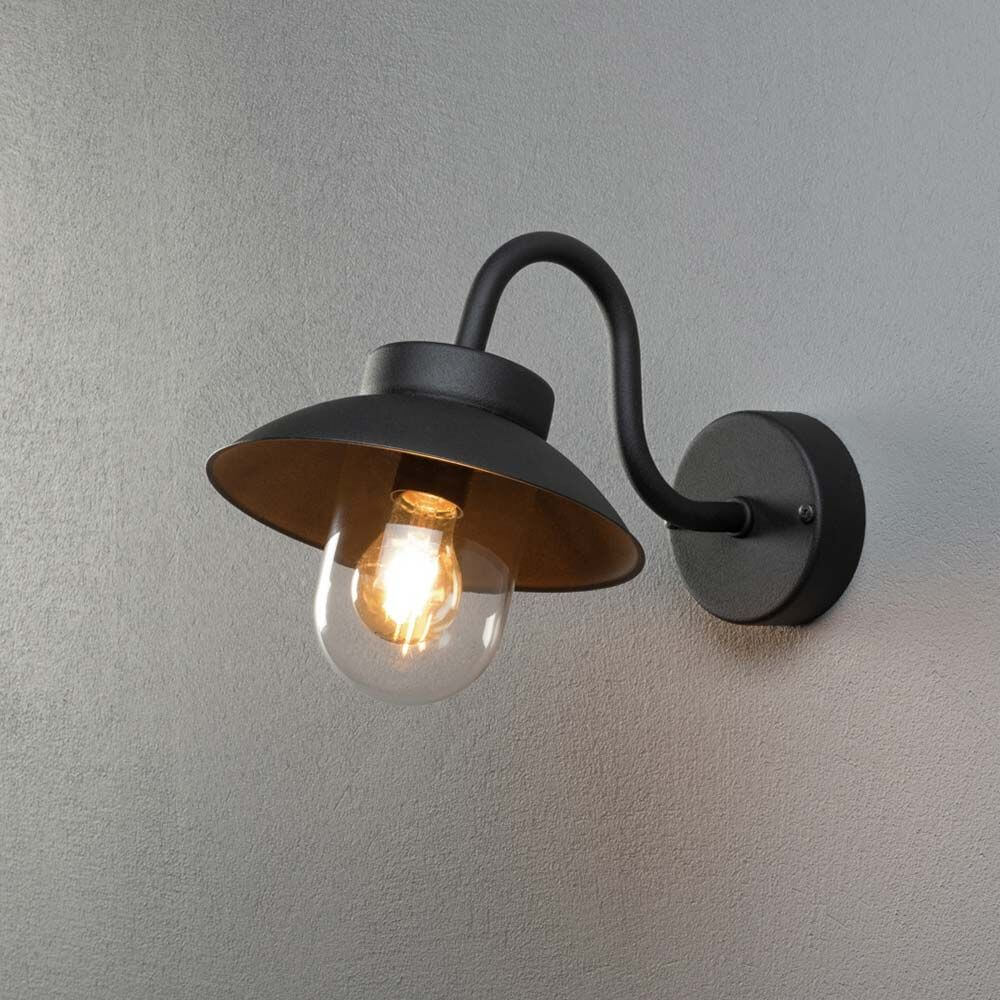Vega Mini Außen Wandleuchte in Schwarz, ideal für die Akzentbeleuchtung im Außenbereich.